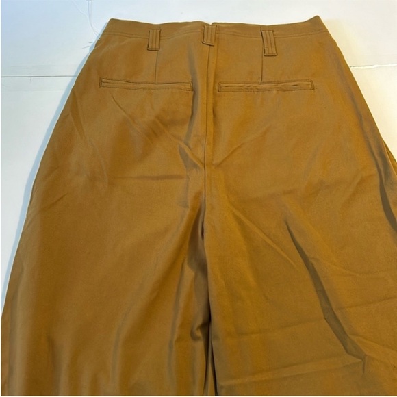 Free People 2 Pants Turning Point Pleated Barrel Trousers in mustard combo - Picture 9 of 11